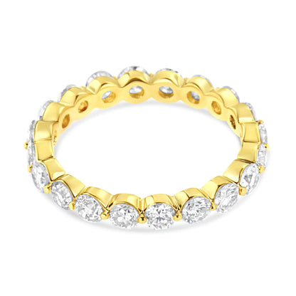 14K kollase kullaga 2.0 Cttw 2 haru komplektiga teemantsõrmus Eternity Band (SI1-SI2 Clarity, IJ Color)