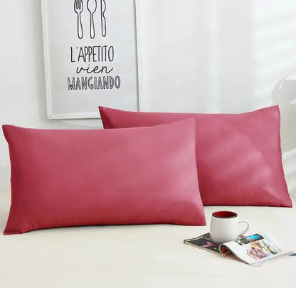 A Pair Of Pure Color Cotton Pillowcases