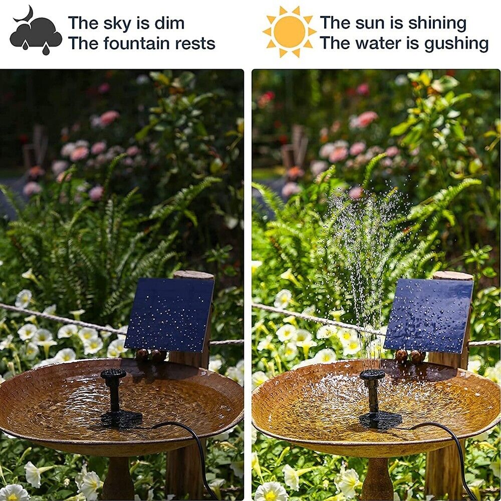 Solar Splash Fontæne: Fuglebad & Have Must-have | automatisk solvandfunktion