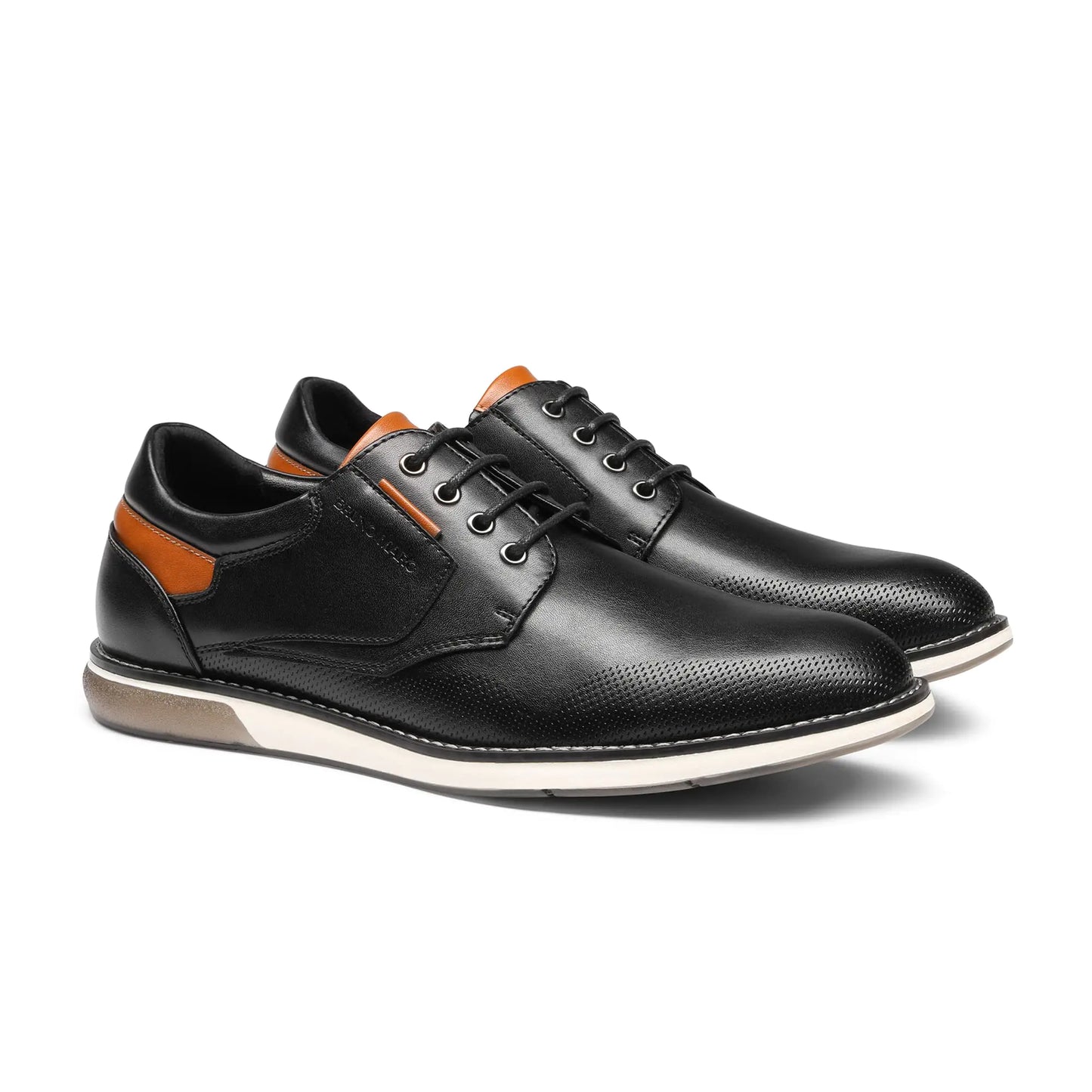 Zapatos Oxford informales de vestir Bruno Marc para hombre, estilo Derby formal de negocios, ancho 10, color negro