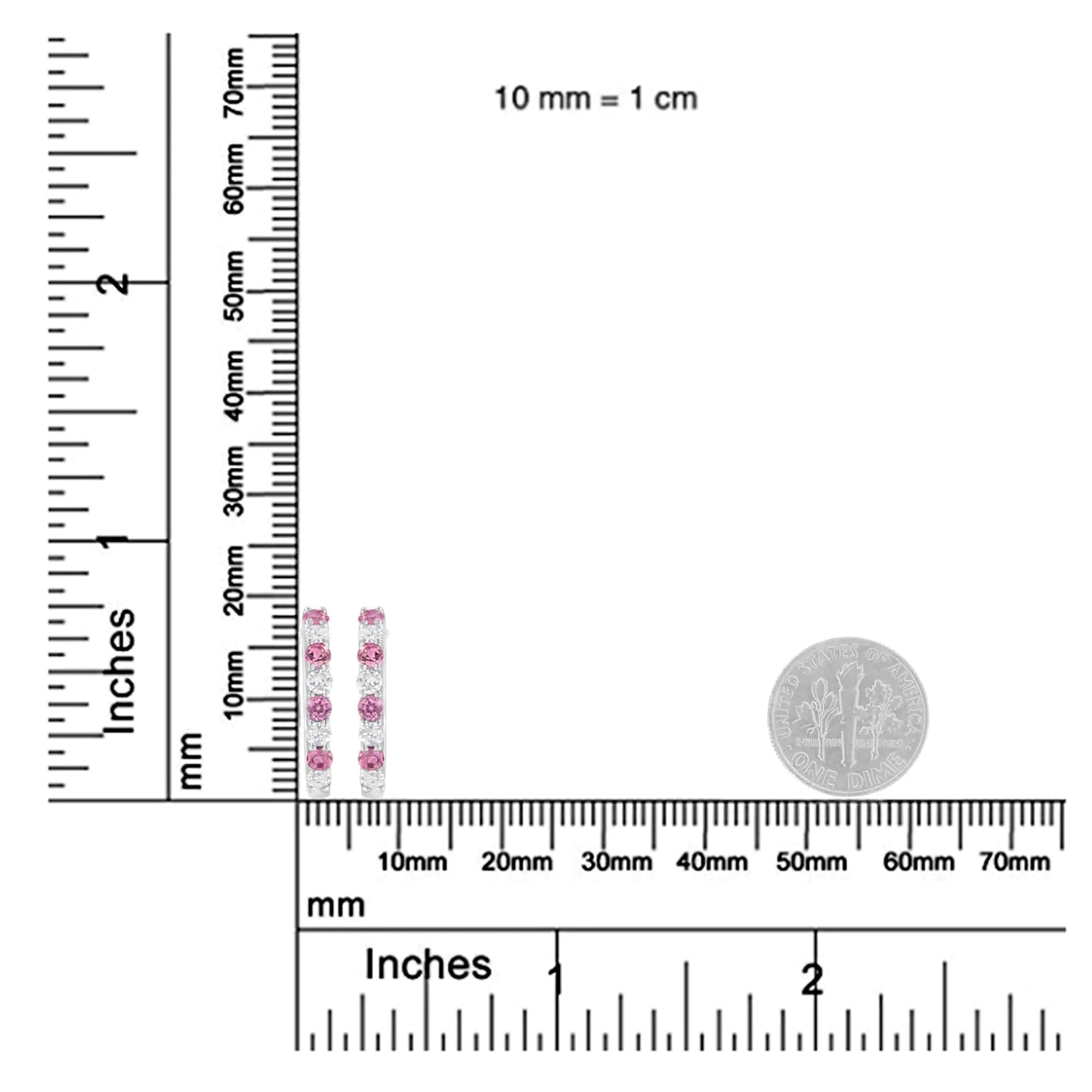 10K valgest kullast 2,5 mm safiirist vääriskivi ja 1/2 Cttw teemantrõngaga kõrvarõngad (HI Color, I1-I2 Clarity)