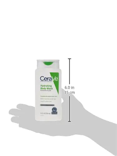 Gel de ducha CeraVe para piel seca | Gel de ducha hidratante con ácido hialurónico y ceramidas | Sin parabenos, sulfatos ni fragancias | 283 ml