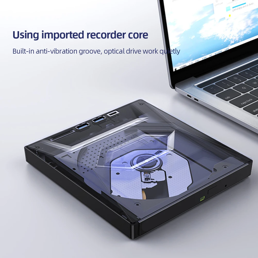 USB 3.0 ekstern CD/DVD-drev til PC og Mac | eksternt CD DVD-drev