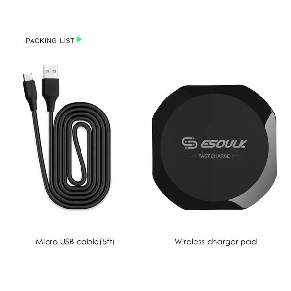 EE. UU. | Almohadilla de carga inalámbrica rápida Qi de 10 W Esoulk