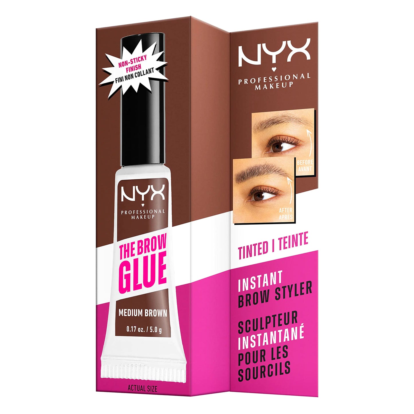 NYX PROFESSIONAL MAKEUP The Brow Glue, Extreme Holding Eyebrow Gel - Clear 01 Clear 1 Count (1 tk)