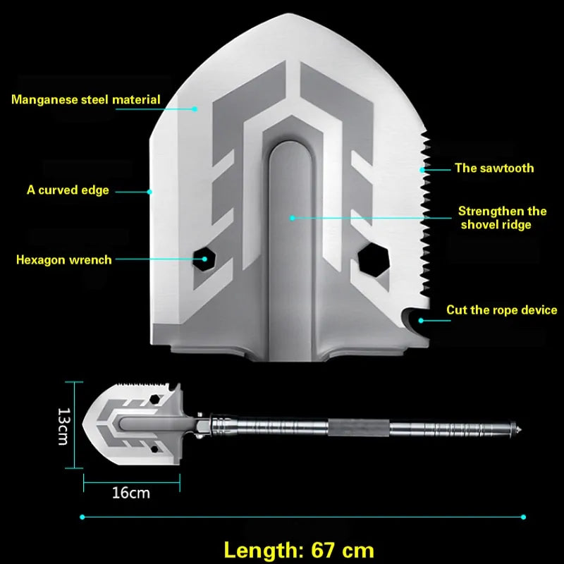 Outdoor Multi-purpose  HejK Folding Military Shovel