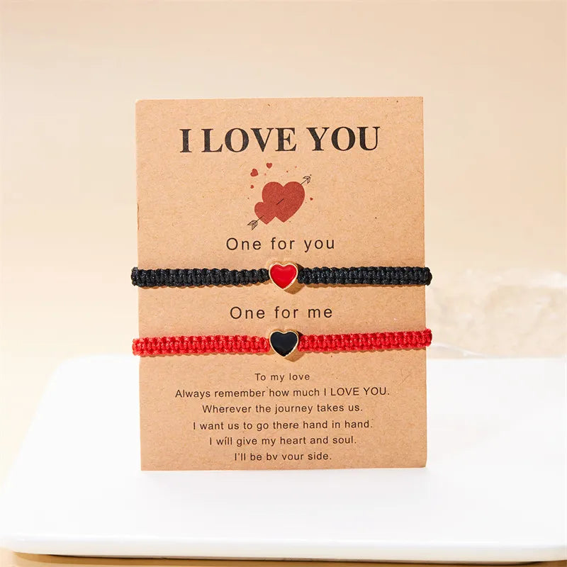 Heart-Shaped Woven Couple Bracelet