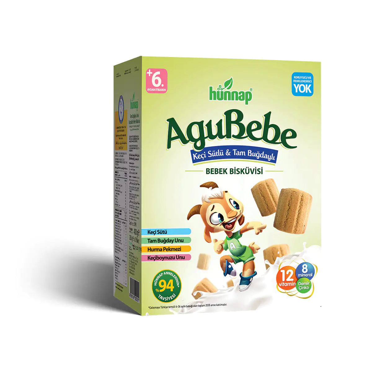 Hünnap Agubebe - Galleta integral de leche de cabra para bebé (400 g)