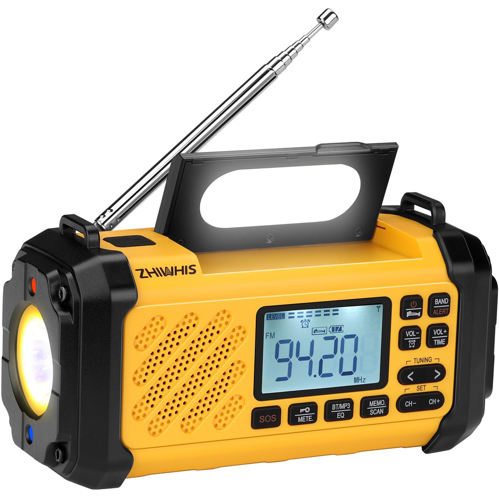 ZHIWHIS Multi-Power Nødradio med Bluetooth | multifunktionel powerbank-radio