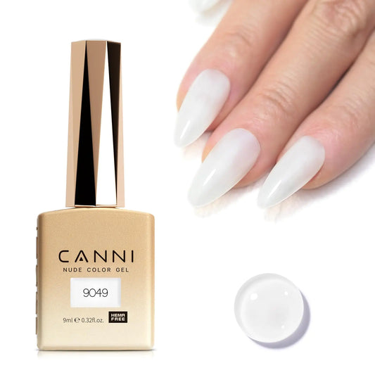 CANNI piimvalge geel-küünelakk, 1 tk piimvalge geellakk, poolläbipaistev tarretis, neutraalse värviga Soak Off LED küünelaki komplekt Nail Art Starter maniküürisalong DIY at Home 9049-Milky White