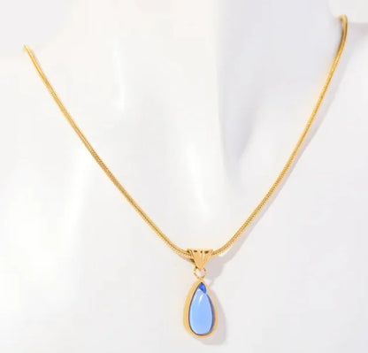 Blue Ocean Water Drop Necklace