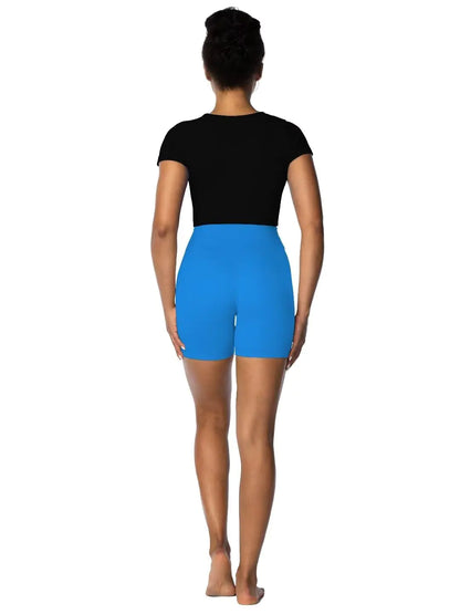 Pantalones cortos Sunzel para mujer, con efecto lifting y efecto oculto, de cintura alta, para entrenamiento en gimnasio, yoga y running, con control de abdomen, entrepierna de 15 cm, talla extra pequeña, azul clásico.