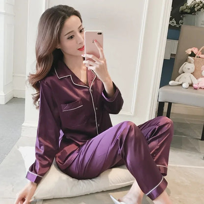 Kvinner Silk Satin Pyjamas