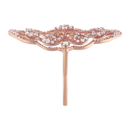 10KT Rose Gold Diamond Cocktail Ring (1/2 cttw, H-I Color, I1-I2 Clarity)