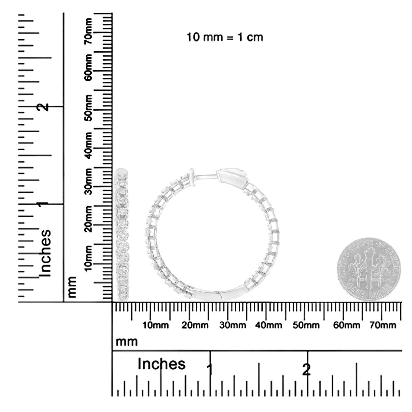 Aros de oro blanco de 14 quilates con diamantes de 2 ct (claridad IJ, color I1-I2)