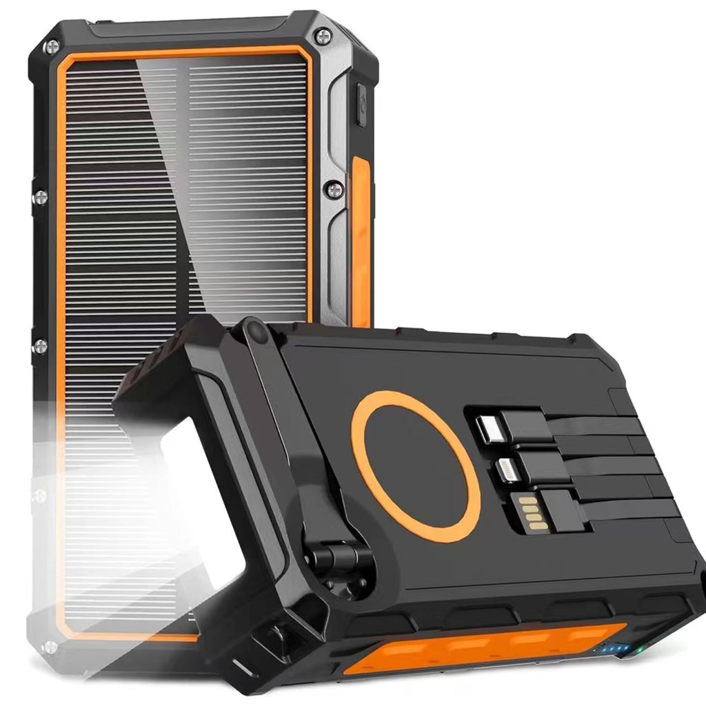 MQOUNY 36000mAh Outdoor-Solar-Powerbank mit Handkurbel