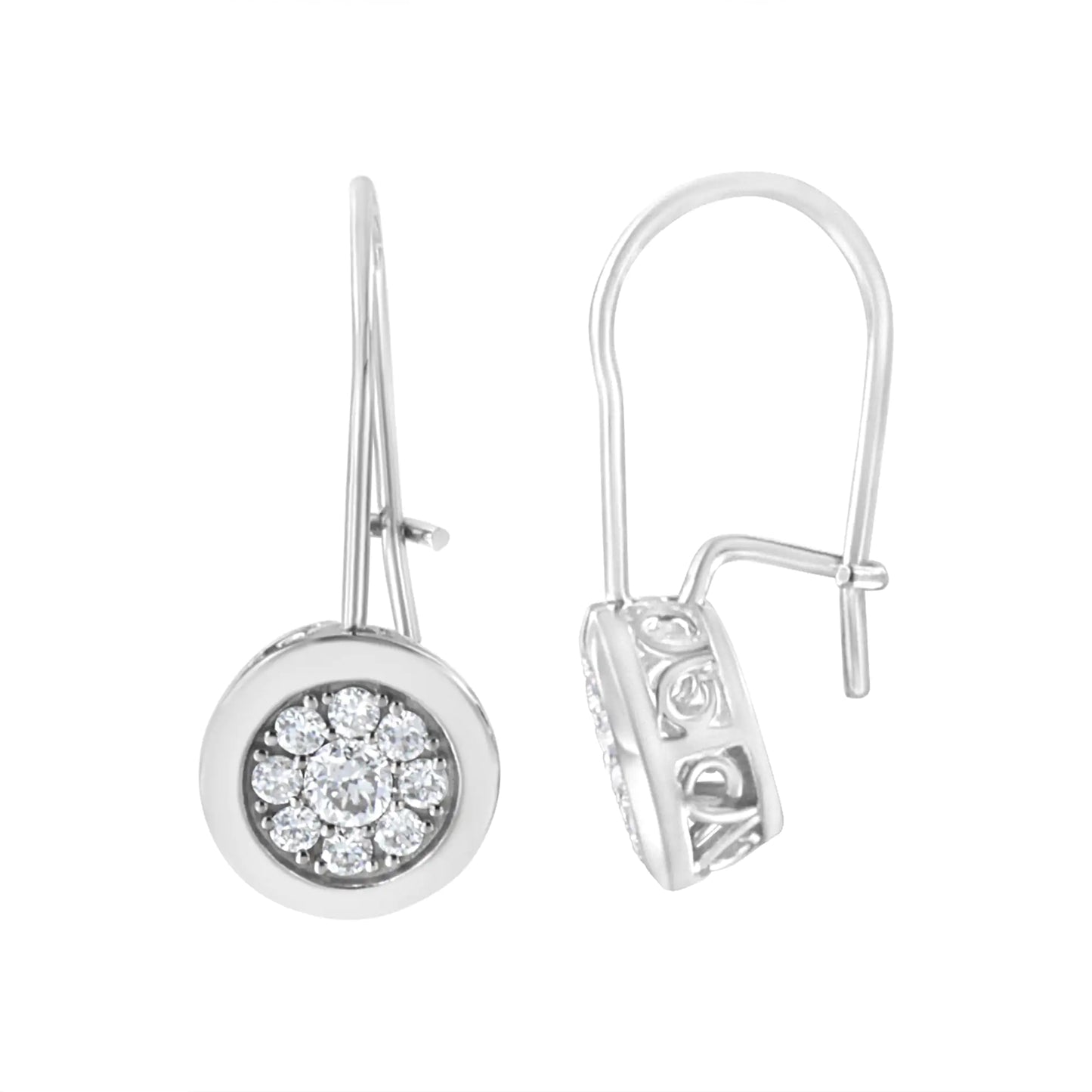 Aretes de diamantes cultivados en laboratorio de 5/8 ct en plata de ley 925 (color FG, claridad VS2-SI1)