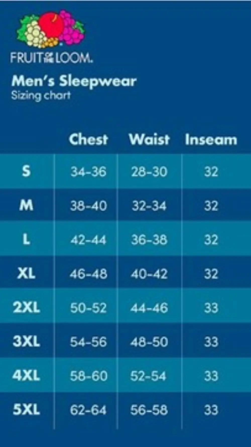 Fruit of the Loom Meeste pikendatud suuruses kampsunist kootud pidžaama puhkepüksid (1 ja 2 pakki) 5X must/tumesinine (2 pakk)