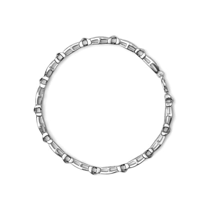 Pulsera de eslabones de diamantes redondos de 1/4 ct en plata de ley 925 - Talla 7,50" - (Color IJ, Claridad I2-I3)