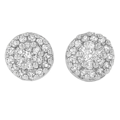 14K White Gold 3/4 cttw Round Cut Diamond Stud Earring (H-I, SI2-I1)