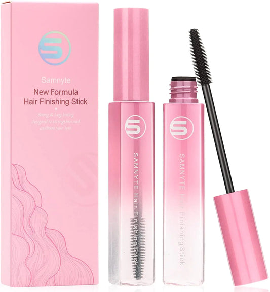 Hair Finishing Stick, 2 stk Hair Mascara for Flyaway Tamer, Fly Away Hair Tamer Stick for å forbedre glansen av håret, Anti Frizz Broken Hair Baby Hair Flash Moment Flyaway Stick, ikke-fettete (rosa) av Samnyte 0,35 Fl Oz (Pakke med 2) Rosa