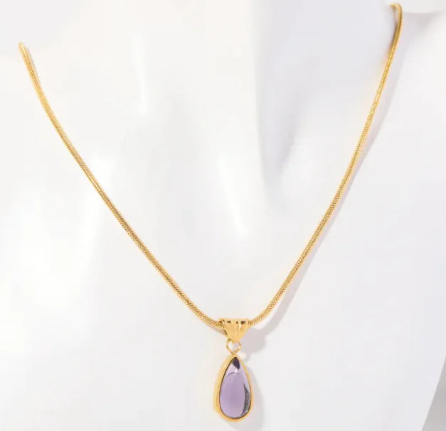 Blue Ocean Water Drop Necklace