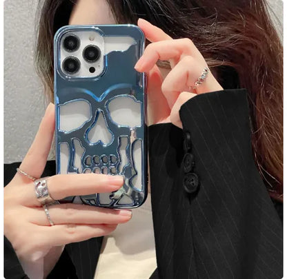 Funda de teléfono con calavera 3D para iPhone