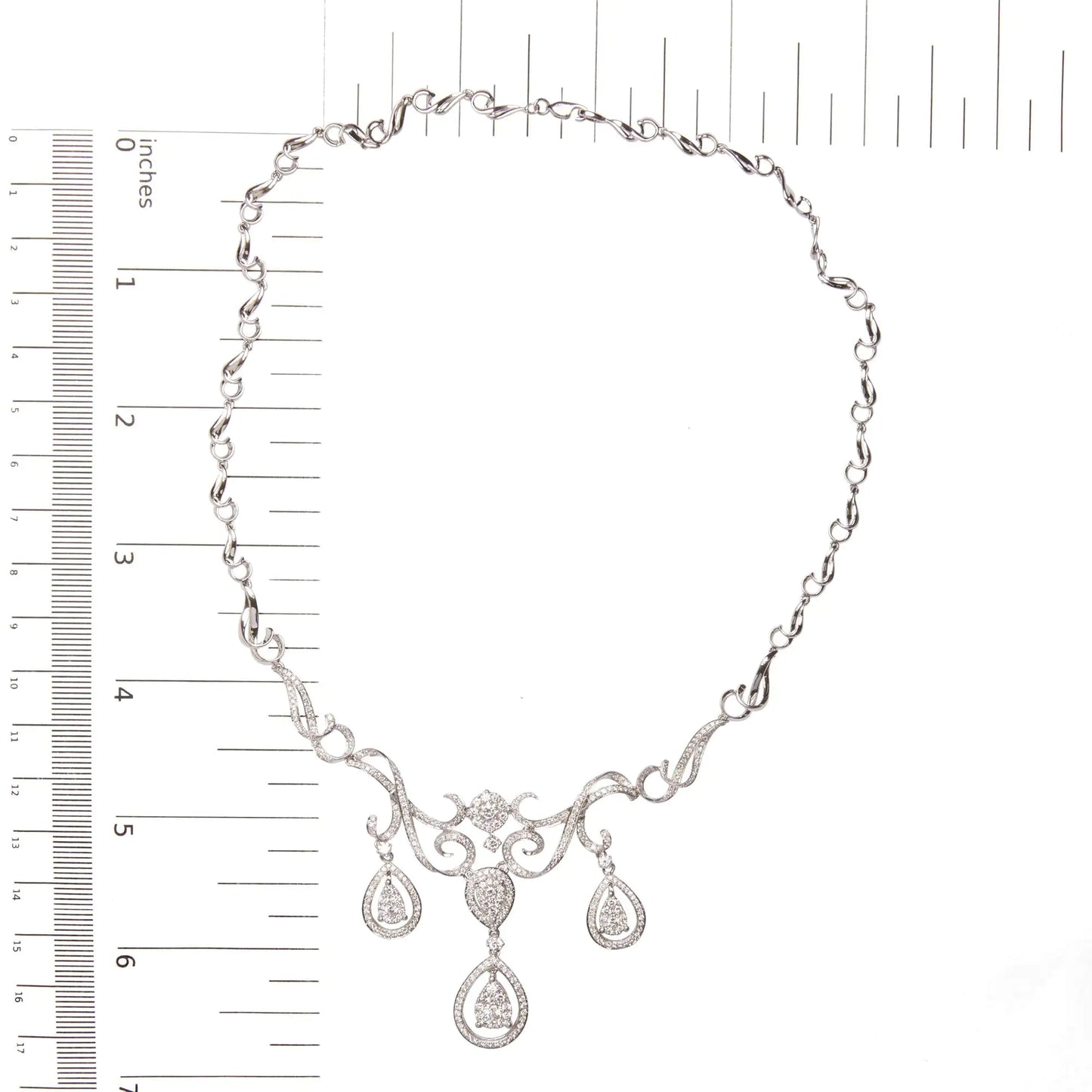 14K hvitt gull 3 1/2 Cttw Diamond Statement Drop and Dangle Halskjede (GH-farger, SI1-SI2 Clarity)