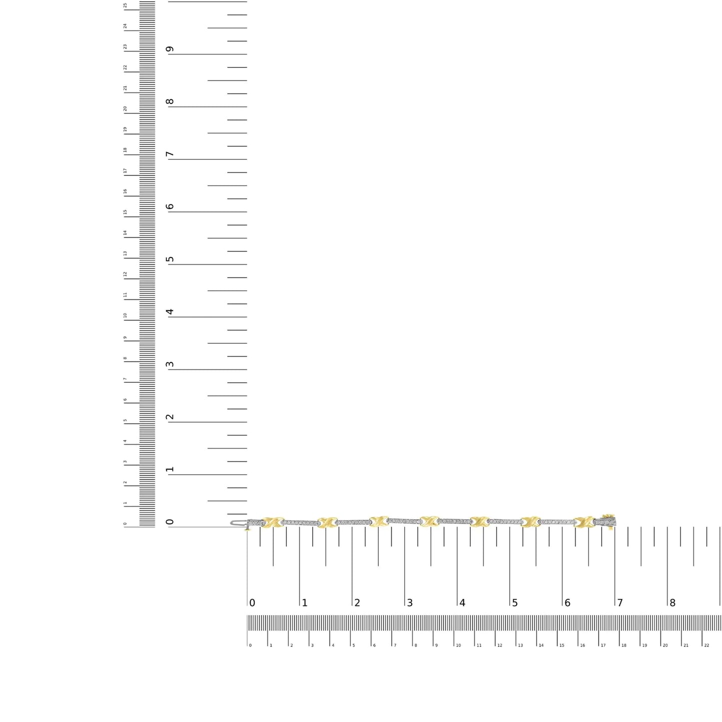 10K kollane kuld 1,00 Cttw sillutuskomplekt teemantvarras ja X-Link 7-tolline käevõru (IJ värv, I3 kvaliteet)