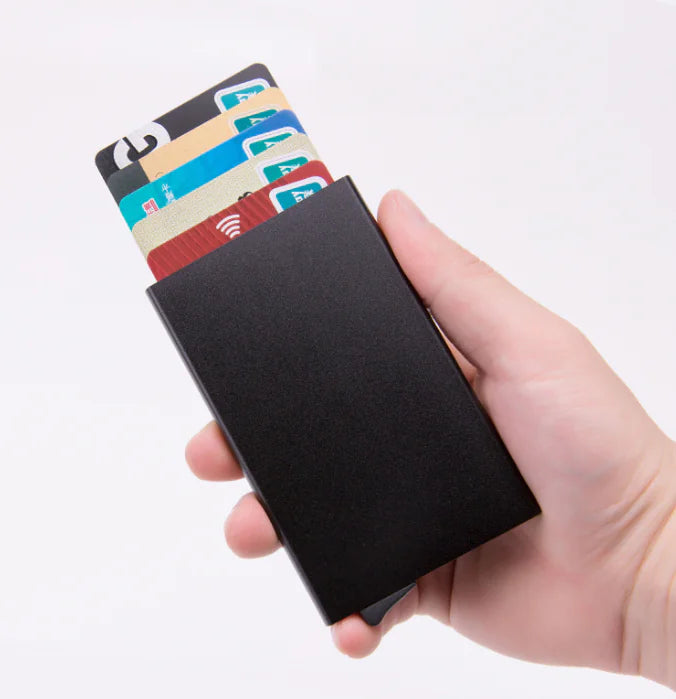 Herre RFID Blocking Slim Money Clip Carbon Fiber Lommebok ID Kredittkortholder Ny