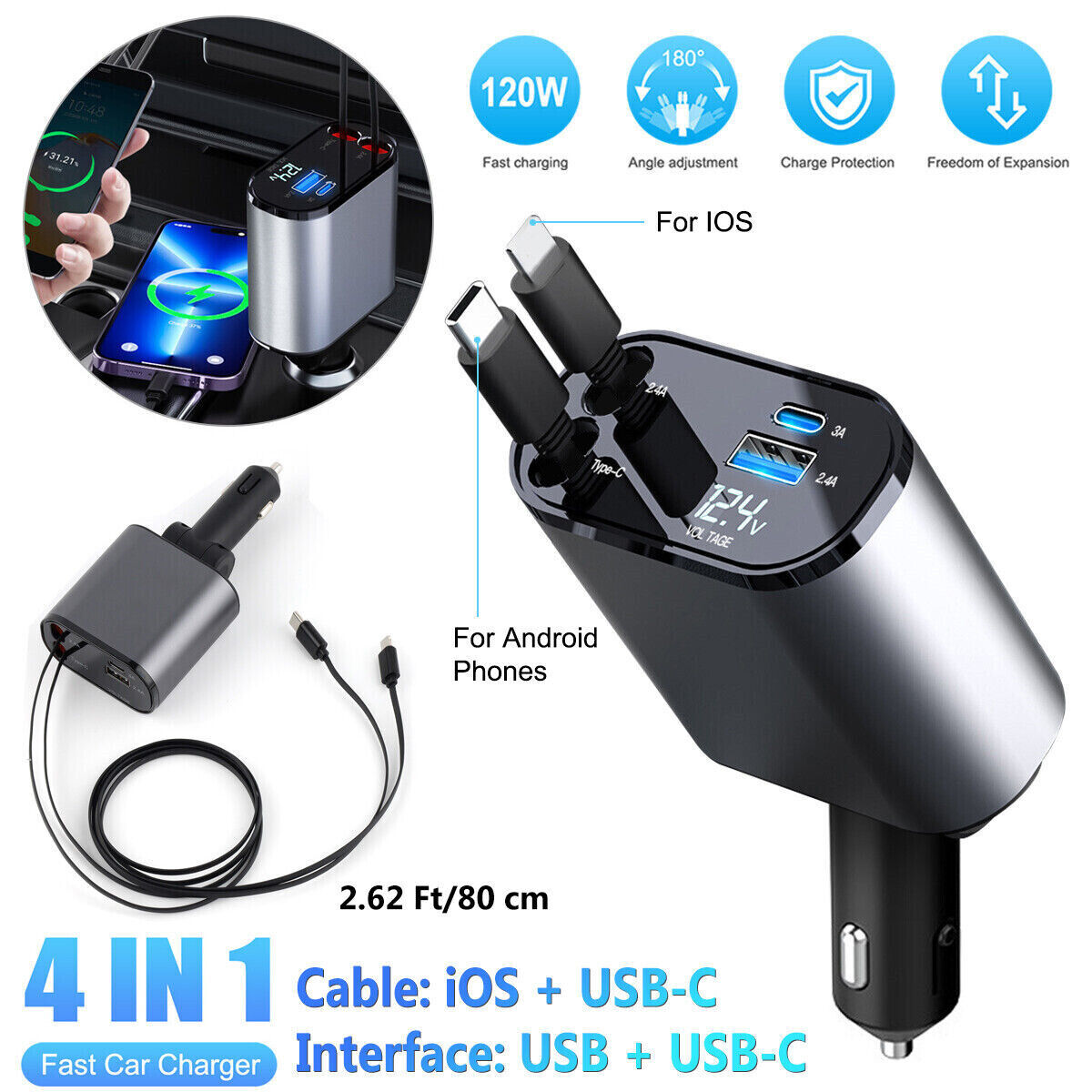 SpeedCharge 4-in-1 Car Charger | fast car charger