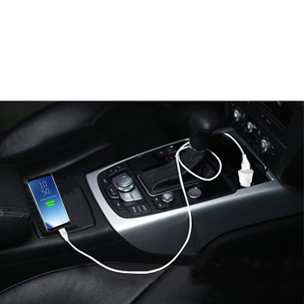 Esoulk 12W Dual USB Car Charger with 5FT Type-C Cable