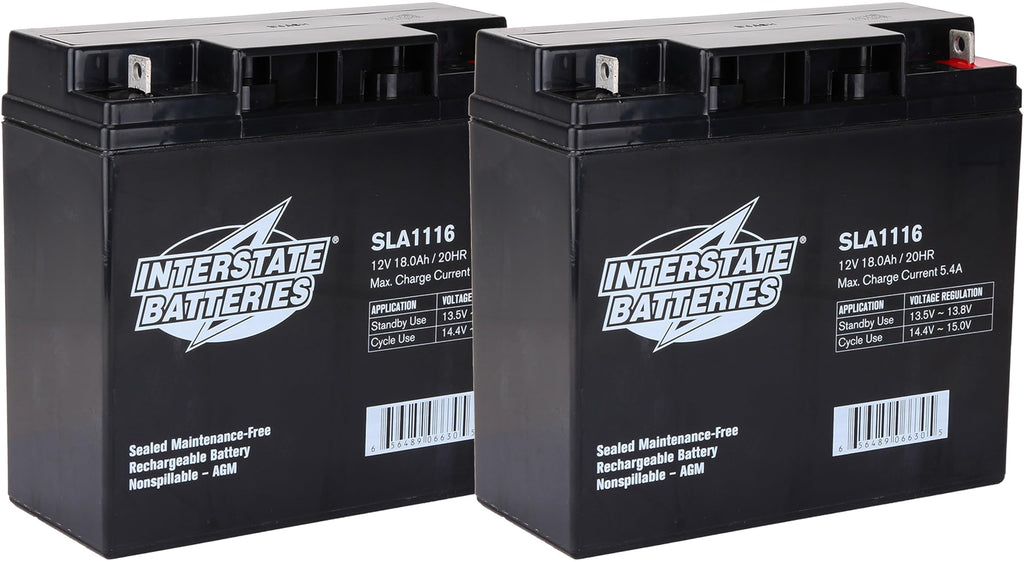 Interstate Dual 12V 18Ah AGM batteripakke | Interstate dobbelt batterier