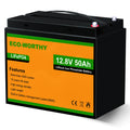 ECO-WORTHY 12V 50Ah LiFePO4 transportabelt batteri til trollingmotorer | trollingmotorbatteri