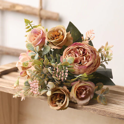 Silke Faux Rose Flower Wedding Hjem Høst Decor