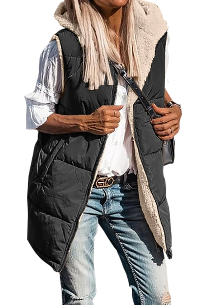 Double-Sided Hooded Cotton Jacket Vest