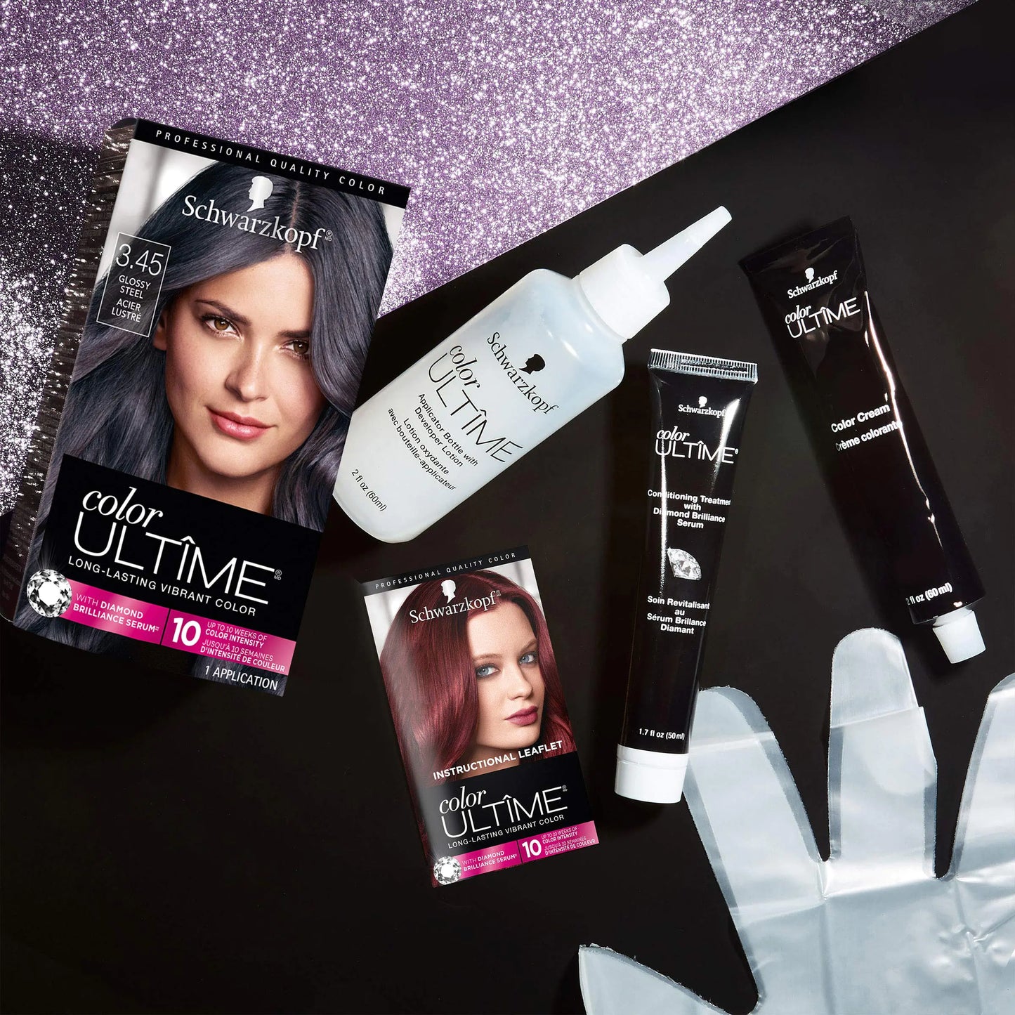 Schwarzkopf Color Ultime Metallic püsiv juuksevärvi kreem, 3,45 läikiv teras 0,48 fl oz (12 tk)