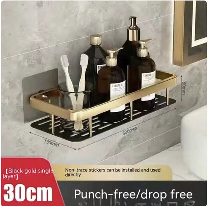 Punch-Free Bathroom Storage Rack