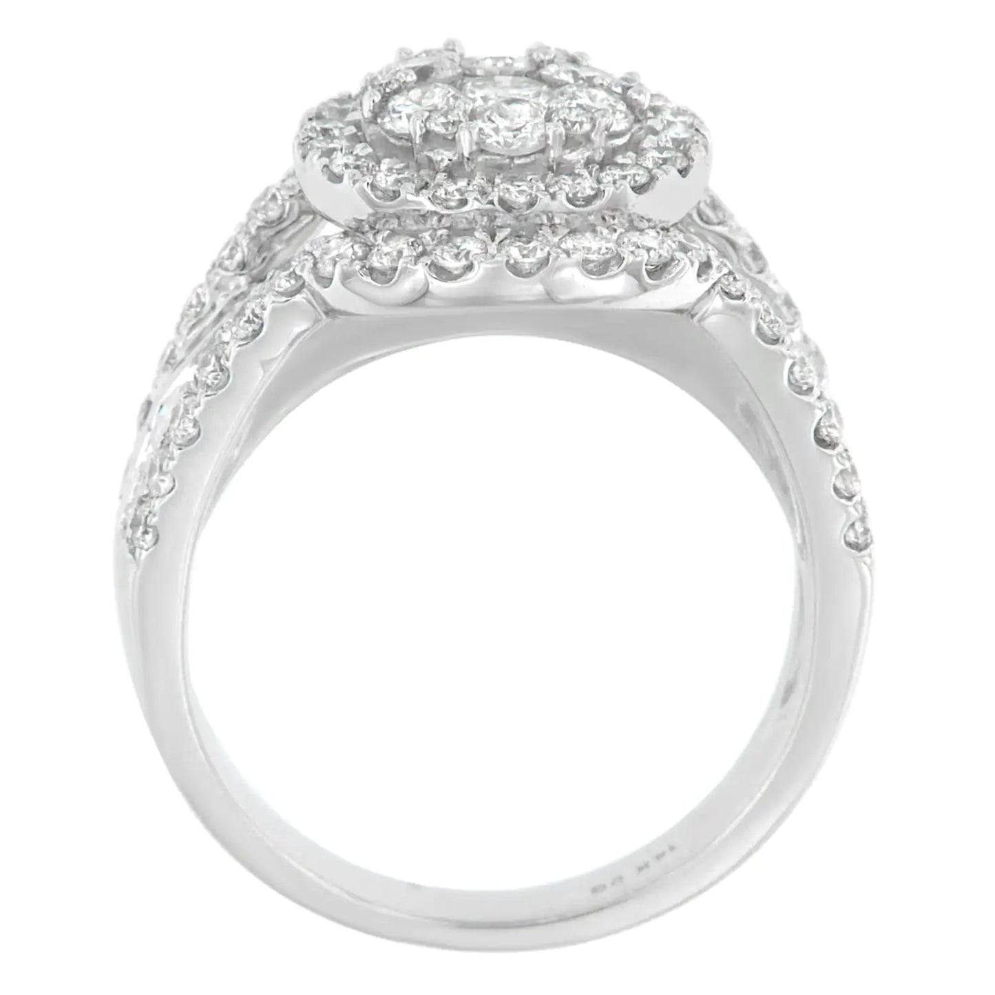 14 k hvitt gull 2 ​​karat TDW diamantforlovelsesring (HI,SI2-I1)