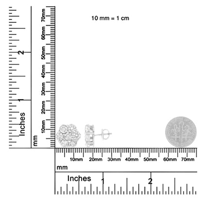 Pendiente de flor de diamantes de 4 ct en oro blanco de 14 quilates (claridad alta, color SI2-I1)