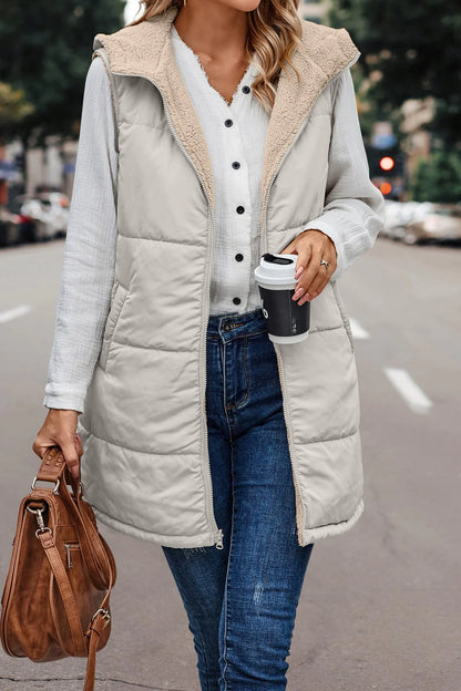 Double-Sided Hooded Cotton Jacket Vest