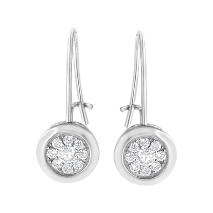 Aretes de diamantes cultivados en laboratorio de 5/8 ct en plata de ley 925 (color FG, claridad VS2-SI1)