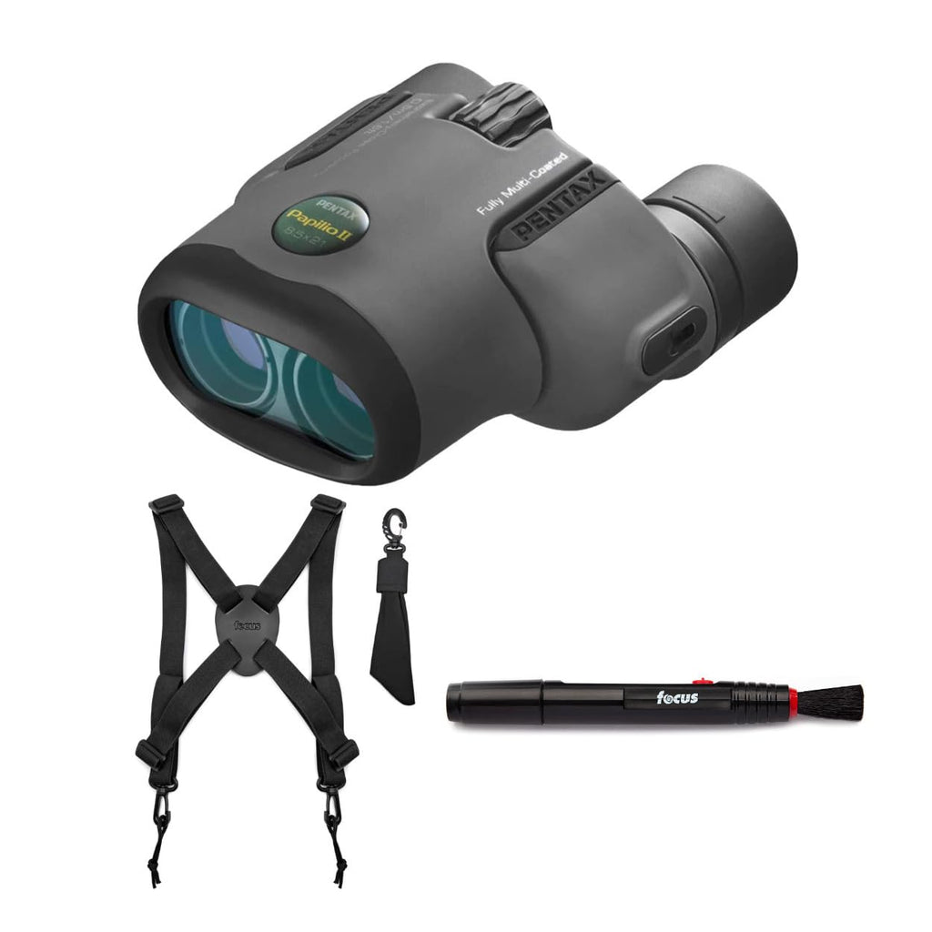 Pentax Papilio II 8.5x21 Nature Binoculars Kit with Harness & Lens Pen | compact nature binoculars