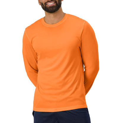 Hanes Sport Performance Long Sleeve T-Shirt, Performance Athletic Shirt, 2-Pack Large Safety Orange Athletic Long Sleeve