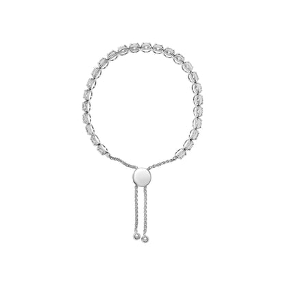 Pulsera de tenis bolo ajustable de oro blanco de 14 quilates con 6,00 quilates de diamantes de 4" a 10" (color IJ, claridad I1-I2)