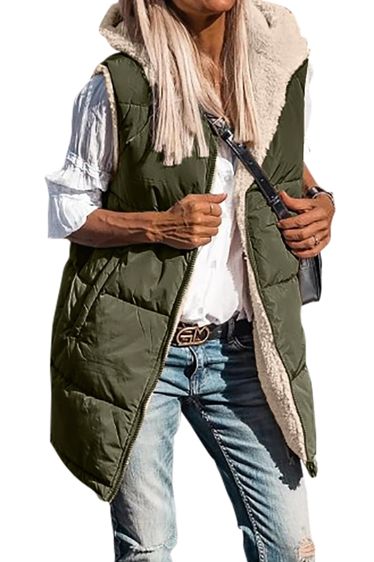 Double-Sided Hooded Cotton Jacket Vest