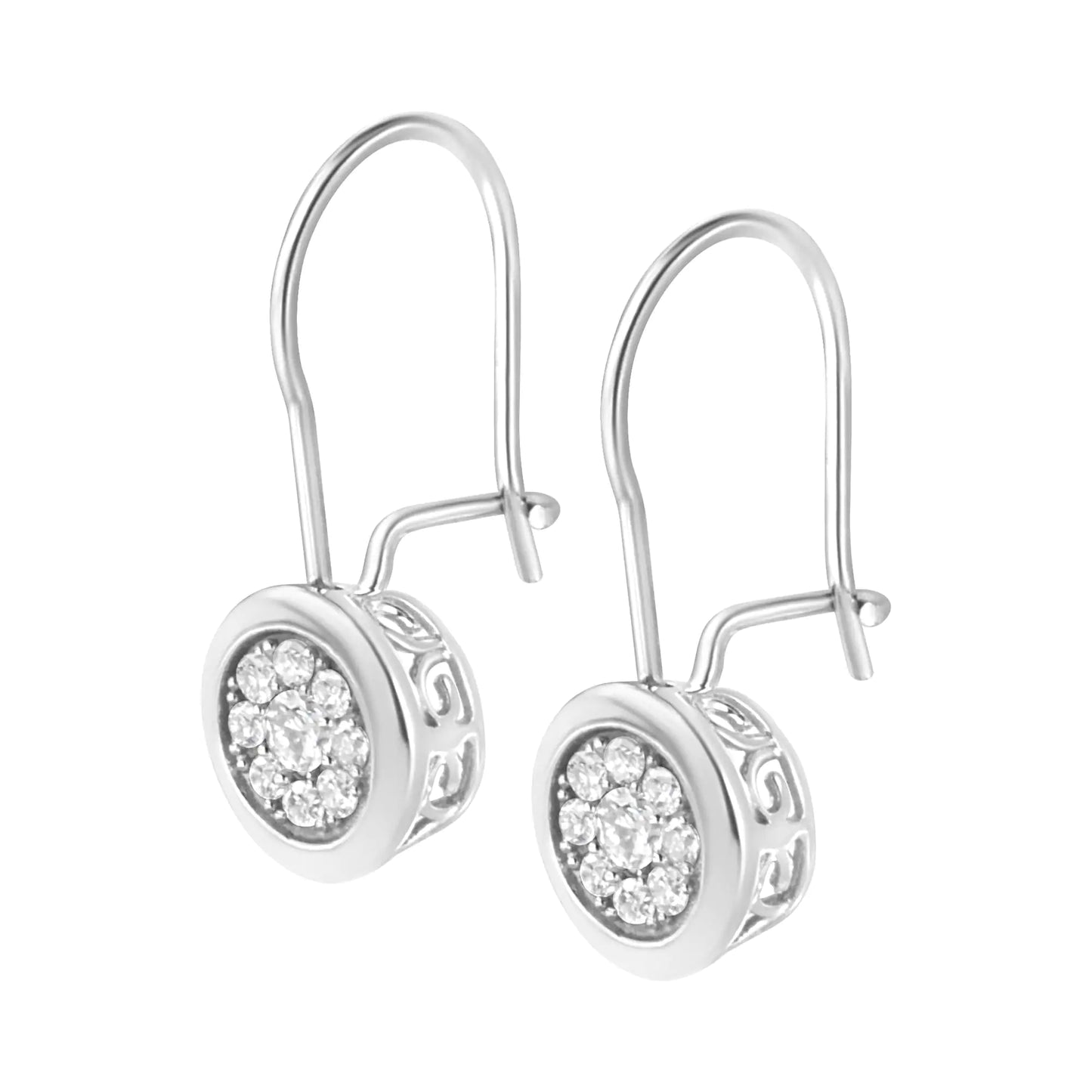 Aretes de diamantes cultivados en laboratorio de 5/8 ct en plata de ley 925 (color FG, claridad VS2-SI1)