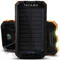 TACAMO Solaroplader - IP67 Vandtæt, TSA Godkendt - Dobbelt USB Hurtigopladning med Nødlys | vandtæt powerbank