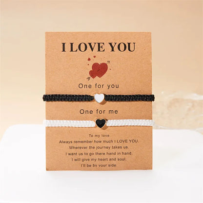 Heart-Shaped Woven Couple Bracelet