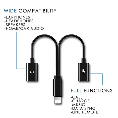 Adaptador Dual de Música e Carregamento